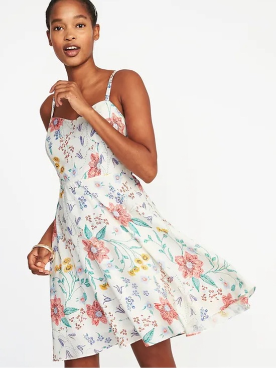 Old Navy Dresses & Skirts - Old Navy White Colourful Floral Mini Dress